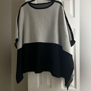 Ann Taylor Black and Gray Poncho